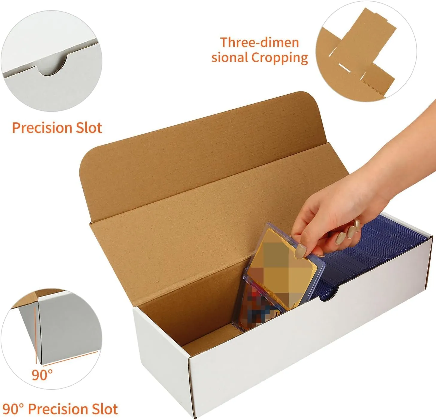 2-Pack  1600-Count Trading/Gaming Card Box  Fits Toploaders & Sports Cards  Heavy-Duty Cardboard Organizer (2-Pack-Whtie)