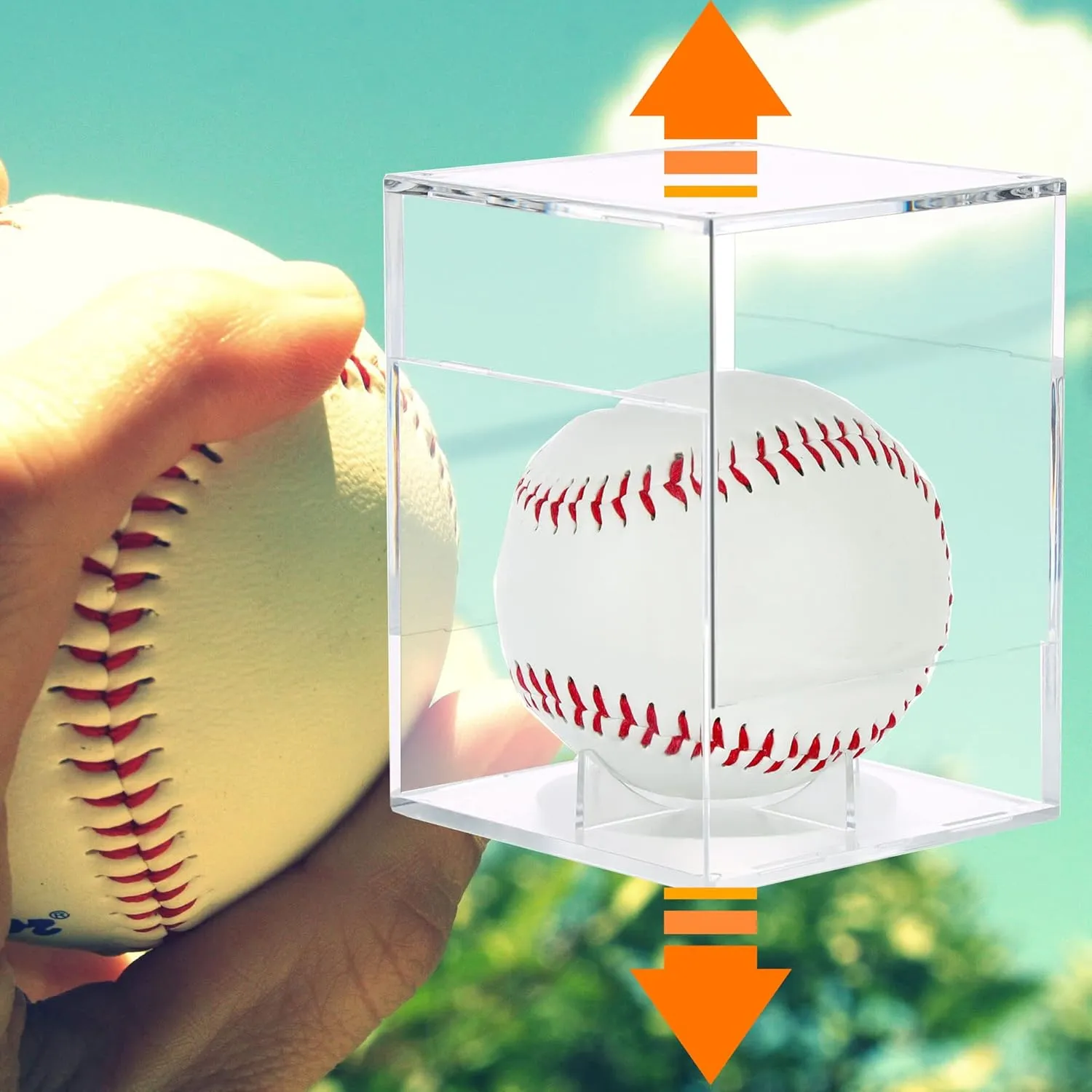 8 Pack Baseball Display Case,Baseball Box ,UV Protected Acrylic Square Baseball Holder, - for Official Size Ball