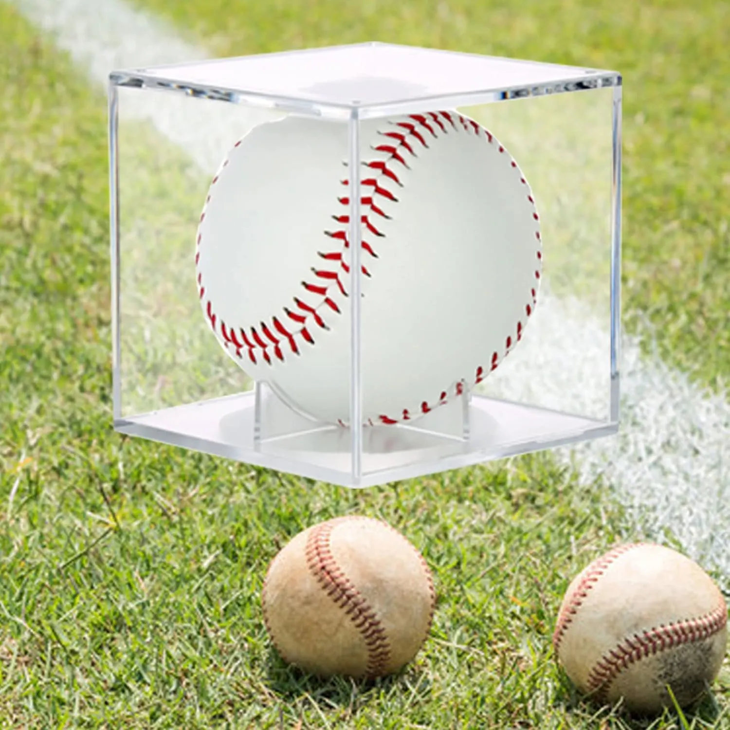 8 Pack Baseball Display Case,Baseball Box ,UV Protected Acrylic Square Baseball Holder, - for Official Size Ball