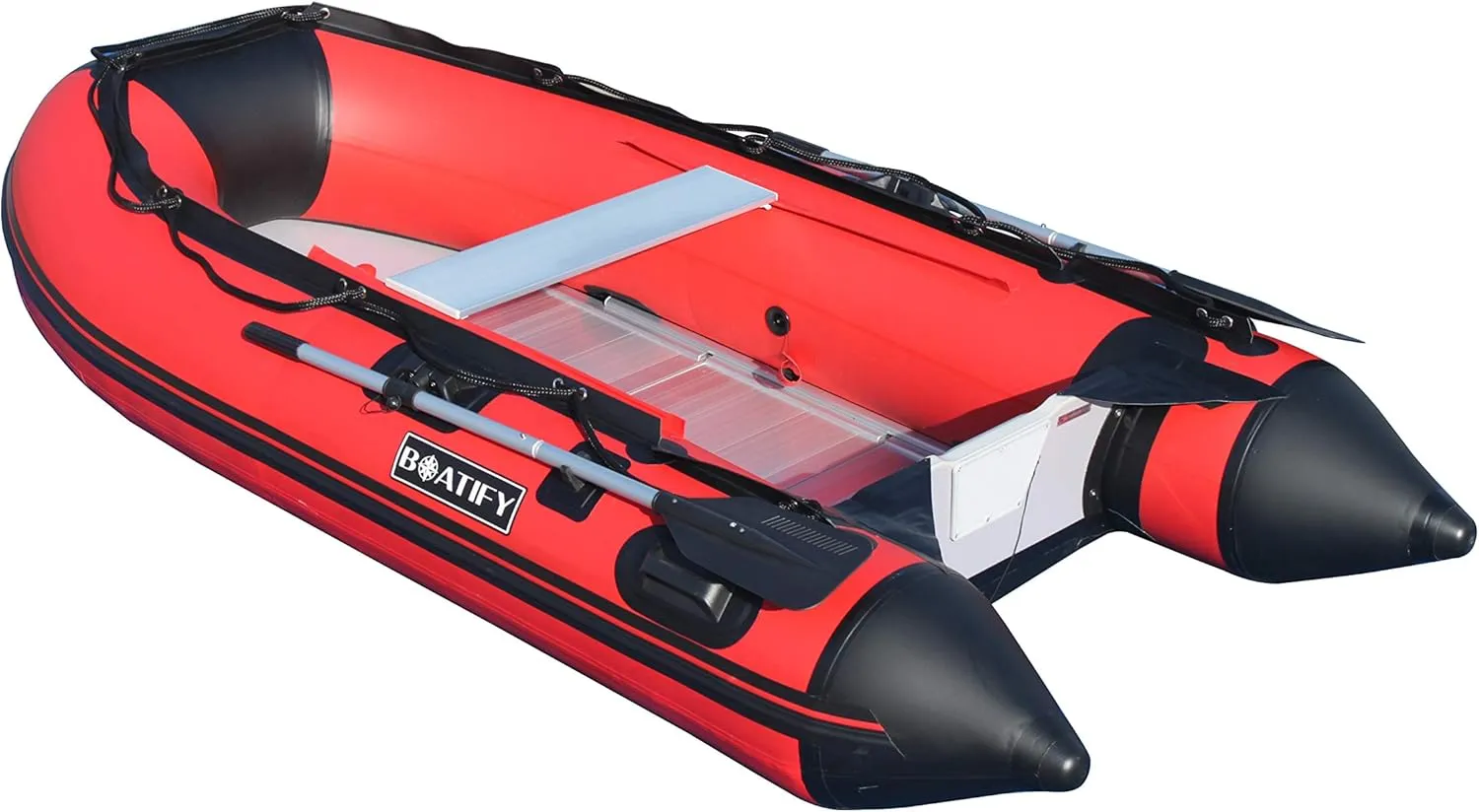 9.8 ft Inflatable Boat Raft Fishing Dinghy Pontoon Boat with Aluminum Floo