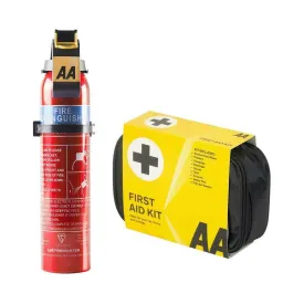 AA First Aid Kit & 600g Fire Extinguisher Ideal Cars Home Office Taxi Caravan