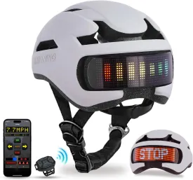 Bike Helmet, Bicycle Helmets with Light, 360 High Visibility LED Display, Lightweight Adjustable Mountain Bike Helmet with Turn Signals, Smart APP Controlled, Helmets for Adults, Youth, Men & Women