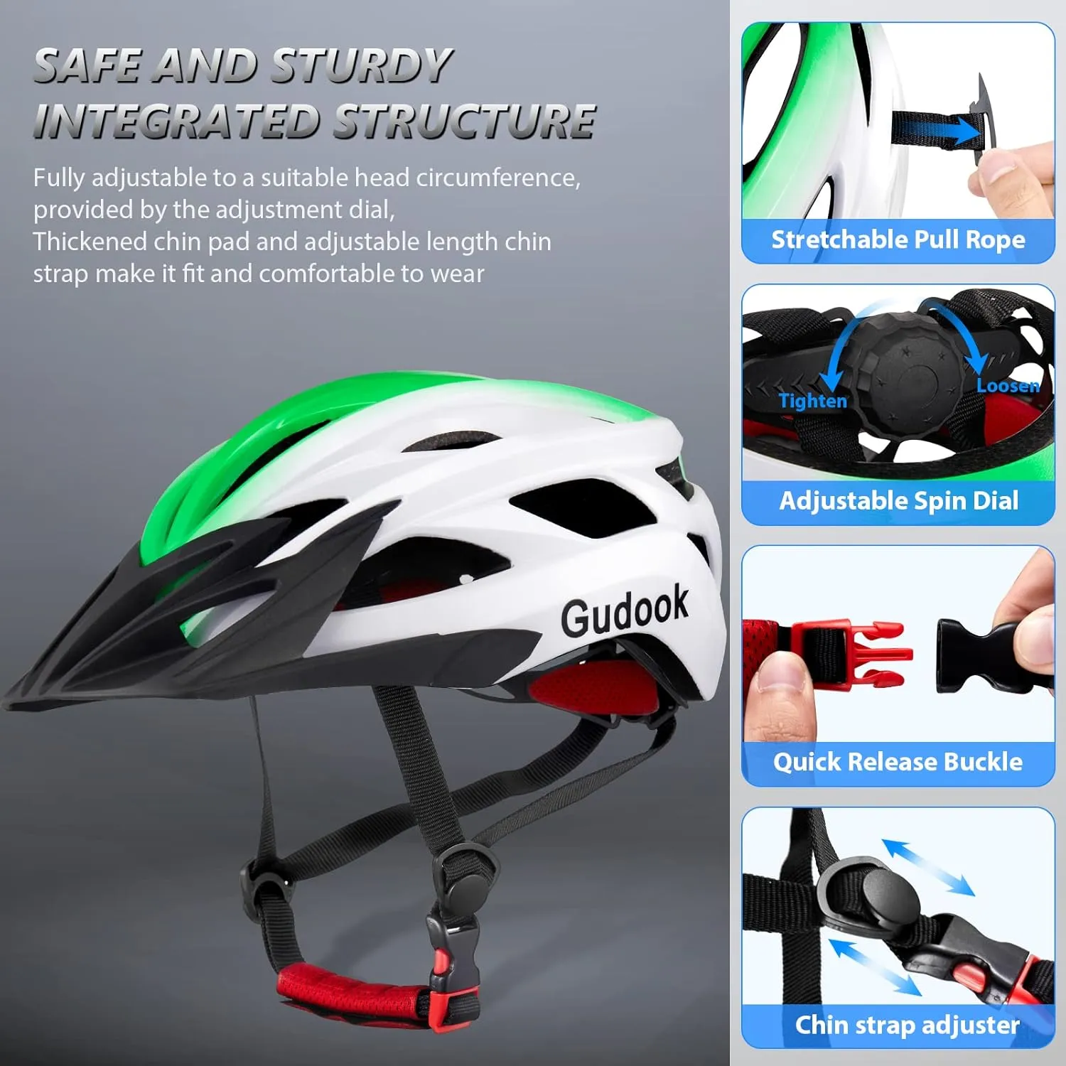 Bike Helmets for Men - Women Bicycle Helmet Adult - Certified Lightweight Comfort Adjustable Cycling Helmet with Detachable Visor for Mountain Road Biker