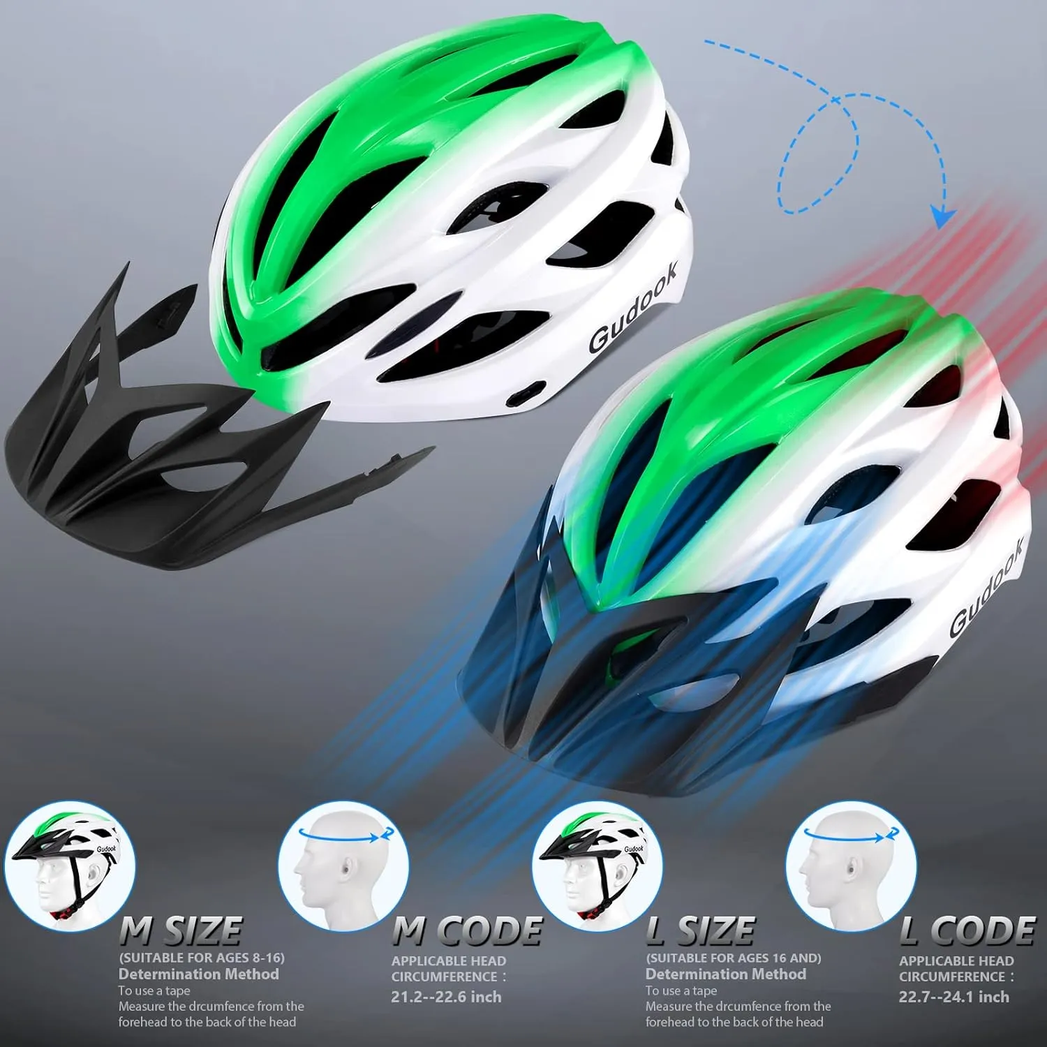 Bike Helmets for Men - Women Bicycle Helmet Adult - Certified Lightweight Comfort Adjustable Cycling Helmet with Detachable Visor for Mountain Road Biker