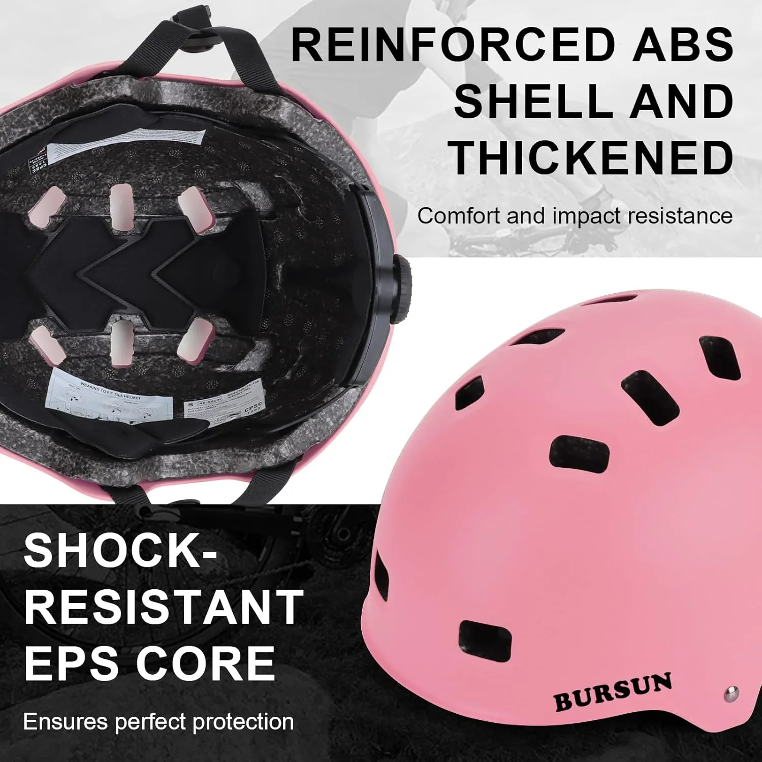 Bike Skateboard Helmet for Ages 5-8-14-16 Kids Youth Adults, Adjustable Multi-Sport Helmet for Scooter Bicycle Roller Skate Inline Skating Rollerblading Hoverboard Longboard, 3 Sizes