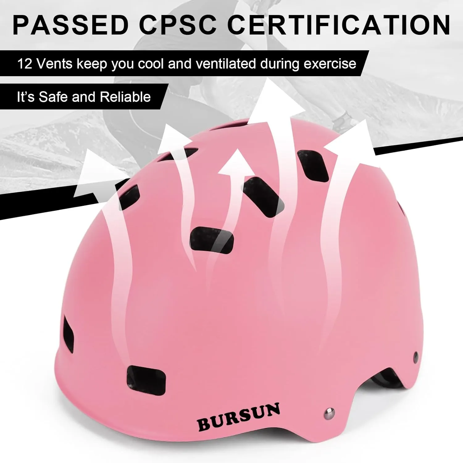 Bike Skateboard Helmet for Ages 5-8-14-16 Kids Youth Adults, Adjustable Multi-Sport Helmet for Scooter Bicycle Roller Skate Inline Skating Rollerblading Hoverboard Longboard, 3 Sizes
