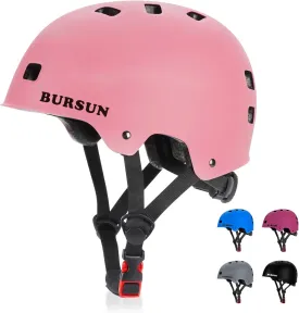 Bike Skateboard Helmet for Ages 5-8-14-16 Kids Youth Adults, Adjustable Multi-Sport Helmet for Scooter Bicycle Roller Skate Inline Skating Rollerblading Hoverboard Longboard, 3 Sizes