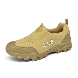 Comfortable Suede Hiking Shoes – Slip-On Breathable Trekking Climbing Sneakers