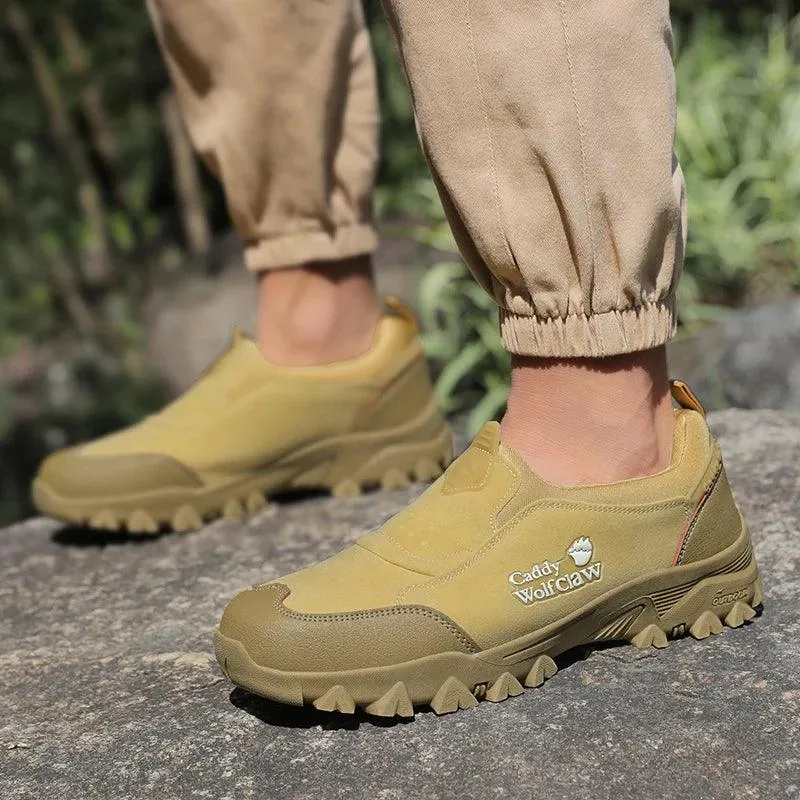 Comfortable Suede Hiking Shoes – Slip-On Breathable Trekking Climbing Sneakers
