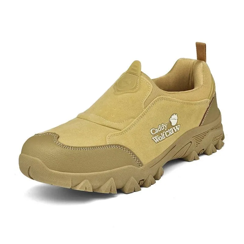 Comfortable Suede Hiking Shoes – Slip-On Breathable Trekking Climbing Sneakers