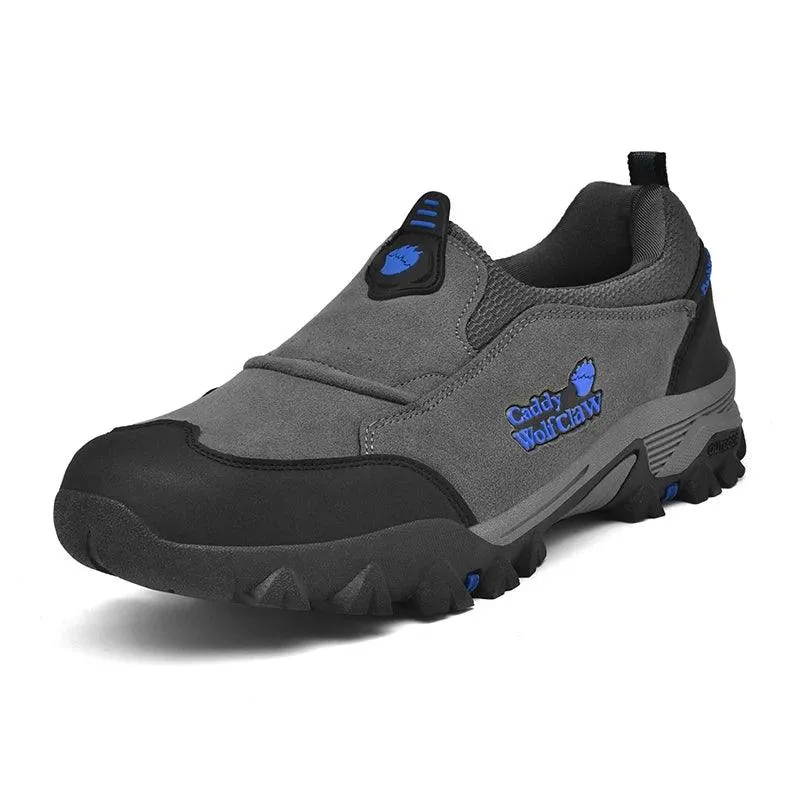Comfortable Suede Hiking Shoes – Slip-On Breathable Trekking Climbing Sneakers