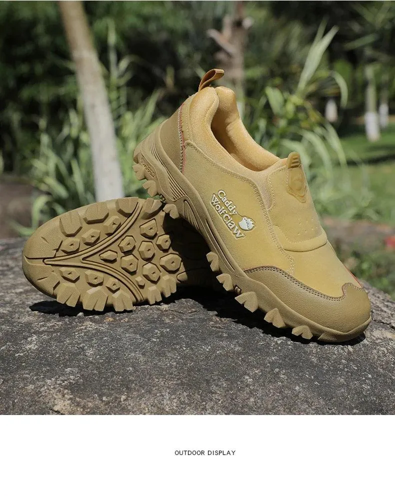 Comfortable Suede Hiking Shoes – Slip-On Breathable Trekking Climbing Sneakers