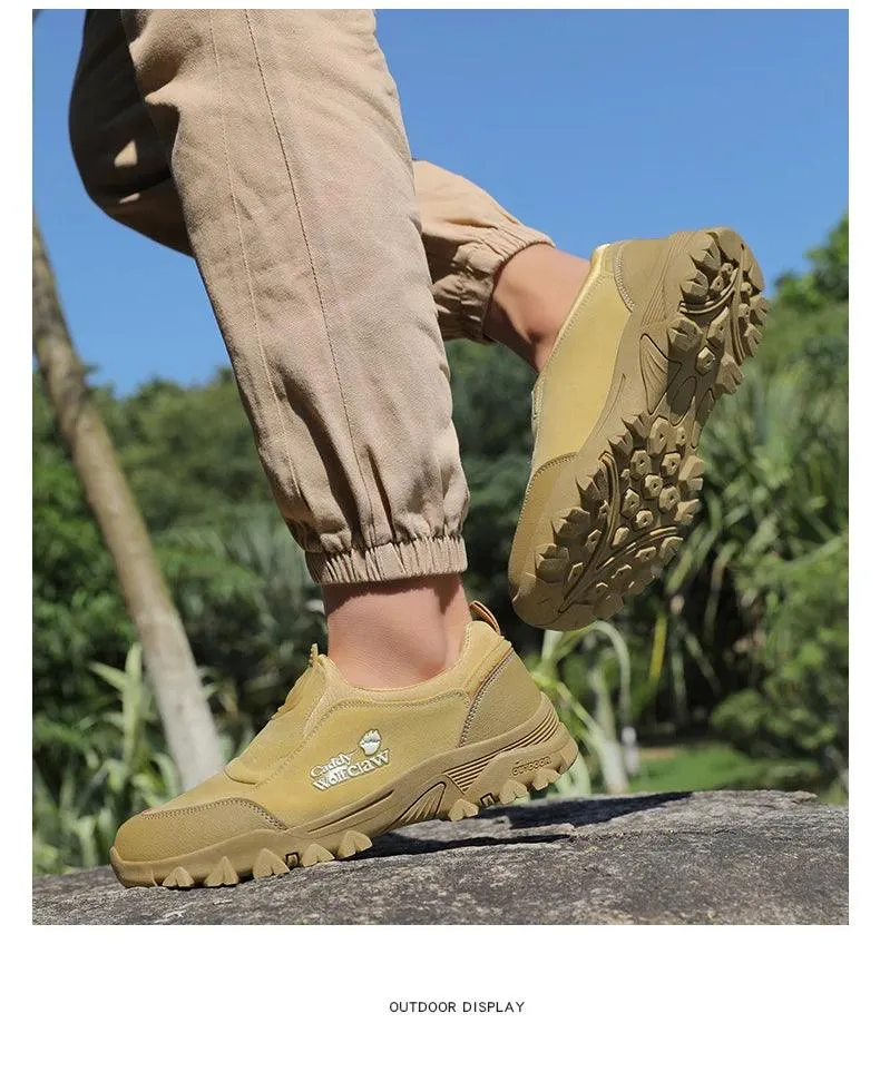 Comfortable Suede Hiking Shoes – Slip-On Breathable Trekking Climbing Sneakers