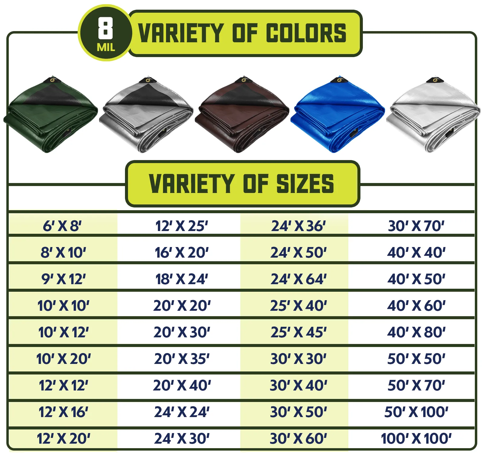 Core Tarps  Heavy Duty Silver/Black 8 Mil Tarp.