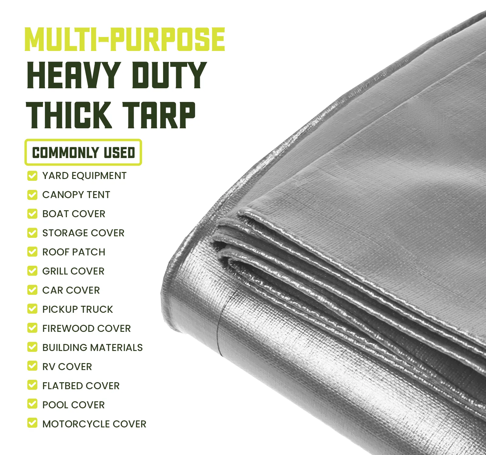 Core Tarps  Heavy Duty Silver/Black 8 Mil Tarp.