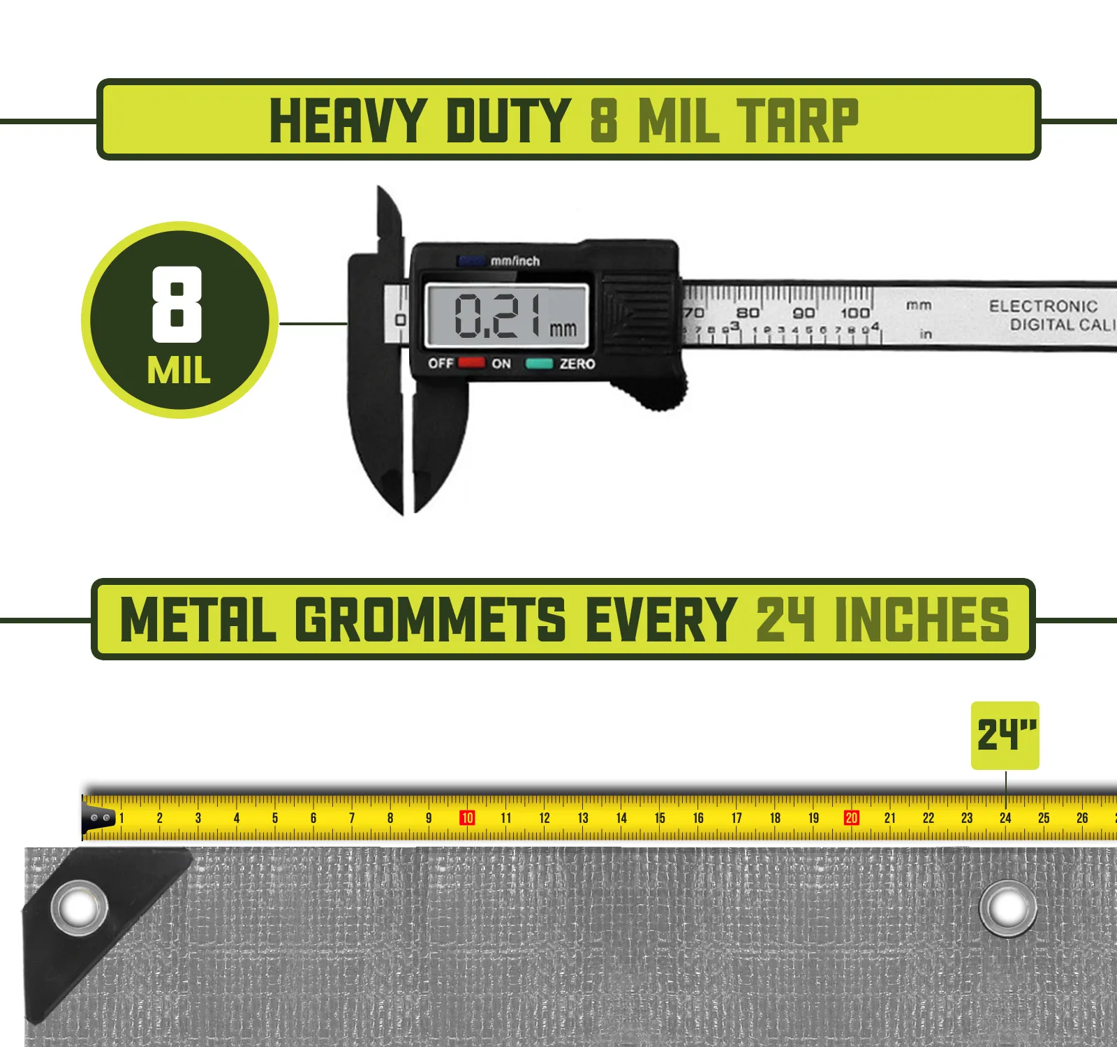 Core Tarps  Heavy Duty Silver/Black 8 Mil Tarp.