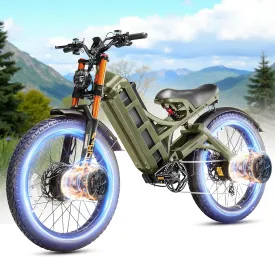 eAhora Romeo Pro 2 [2025 Version] Electric Bike for Adults, 4000W 46MPH Dual Motor Electric Bike,52V 70Ah 200  Miles Long Range Ebike,26*4.0'' Fat Tire Electric Mountain Bike, Full Suspension& UL2849