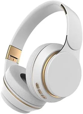 FG-07 Wireless Gaming Headset, Lightweight, Comfortable,Memory Foam & Premium Leatherette Ear Cushions, Stereo Headphones, Gaming Headphones with Mic for Mobile Device (White)