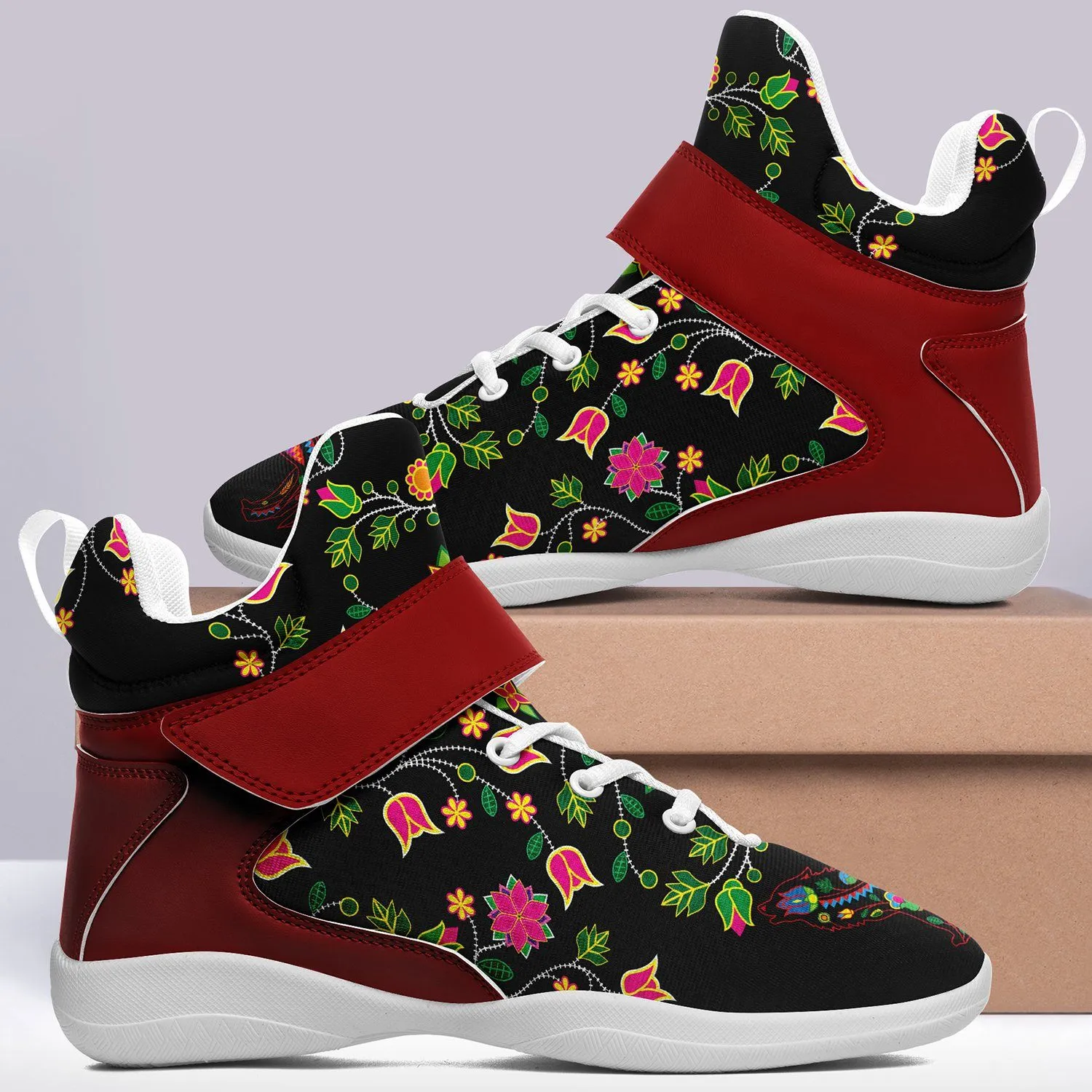 Floral Wolf Ipottaa Basketball / Sport High Top Shoes