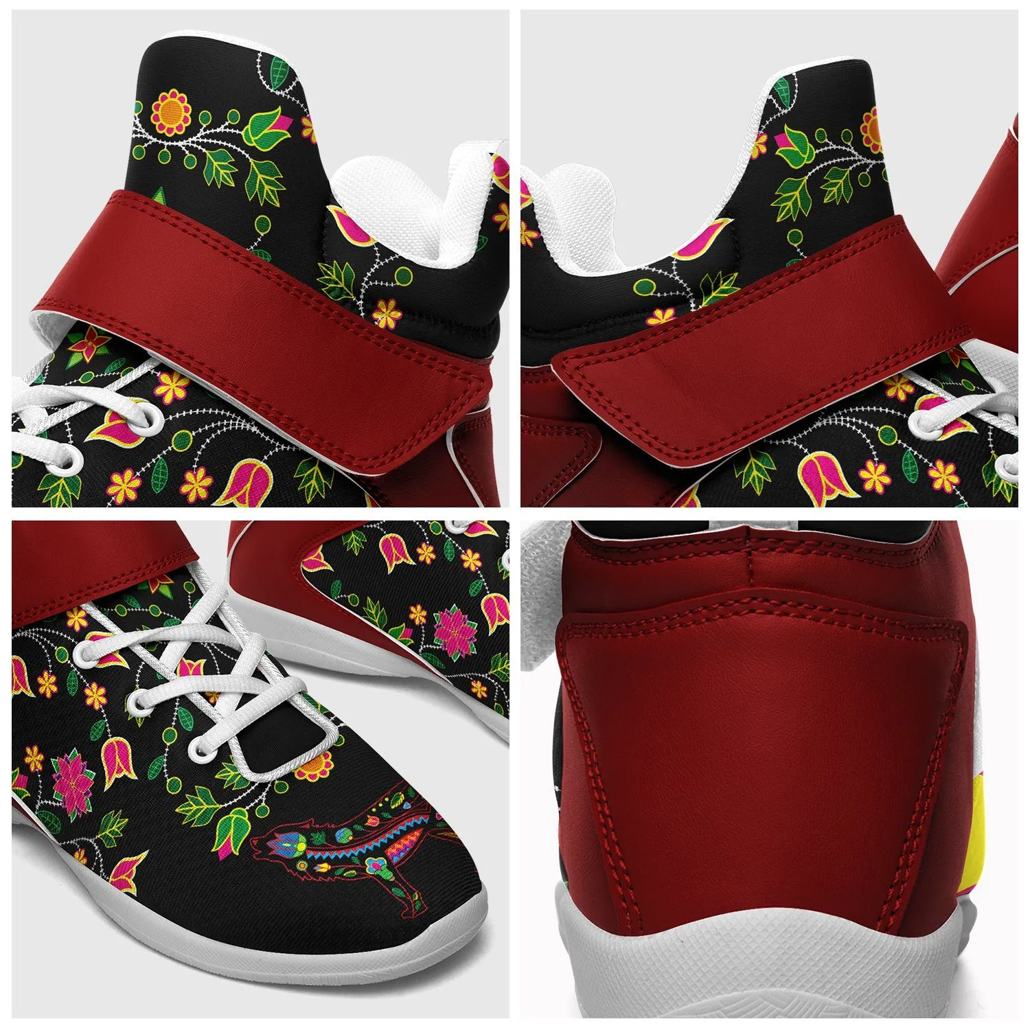 Floral Wolf Ipottaa Basketball / Sport High Top Shoes