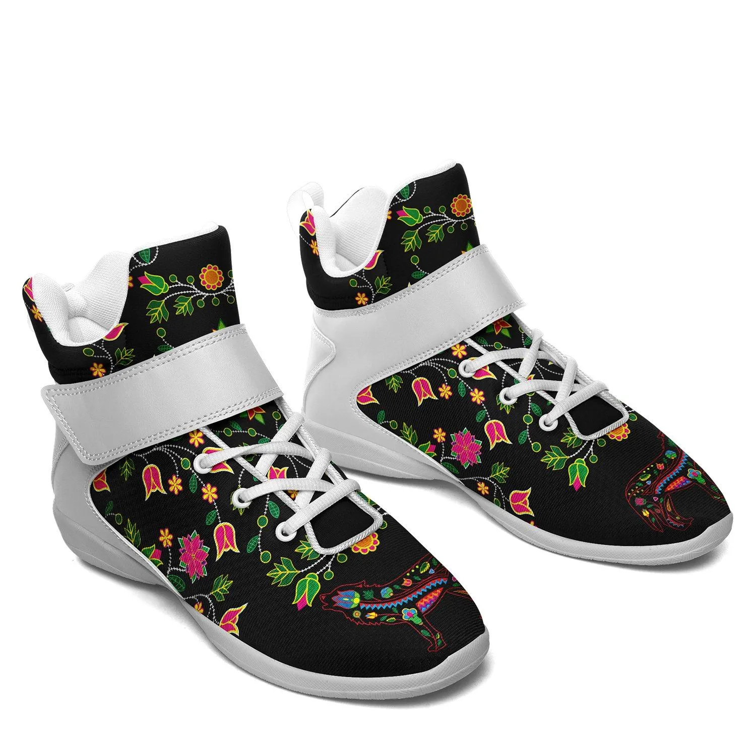 Floral Wolf Ipottaa Basketball / Sport High Top Shoes