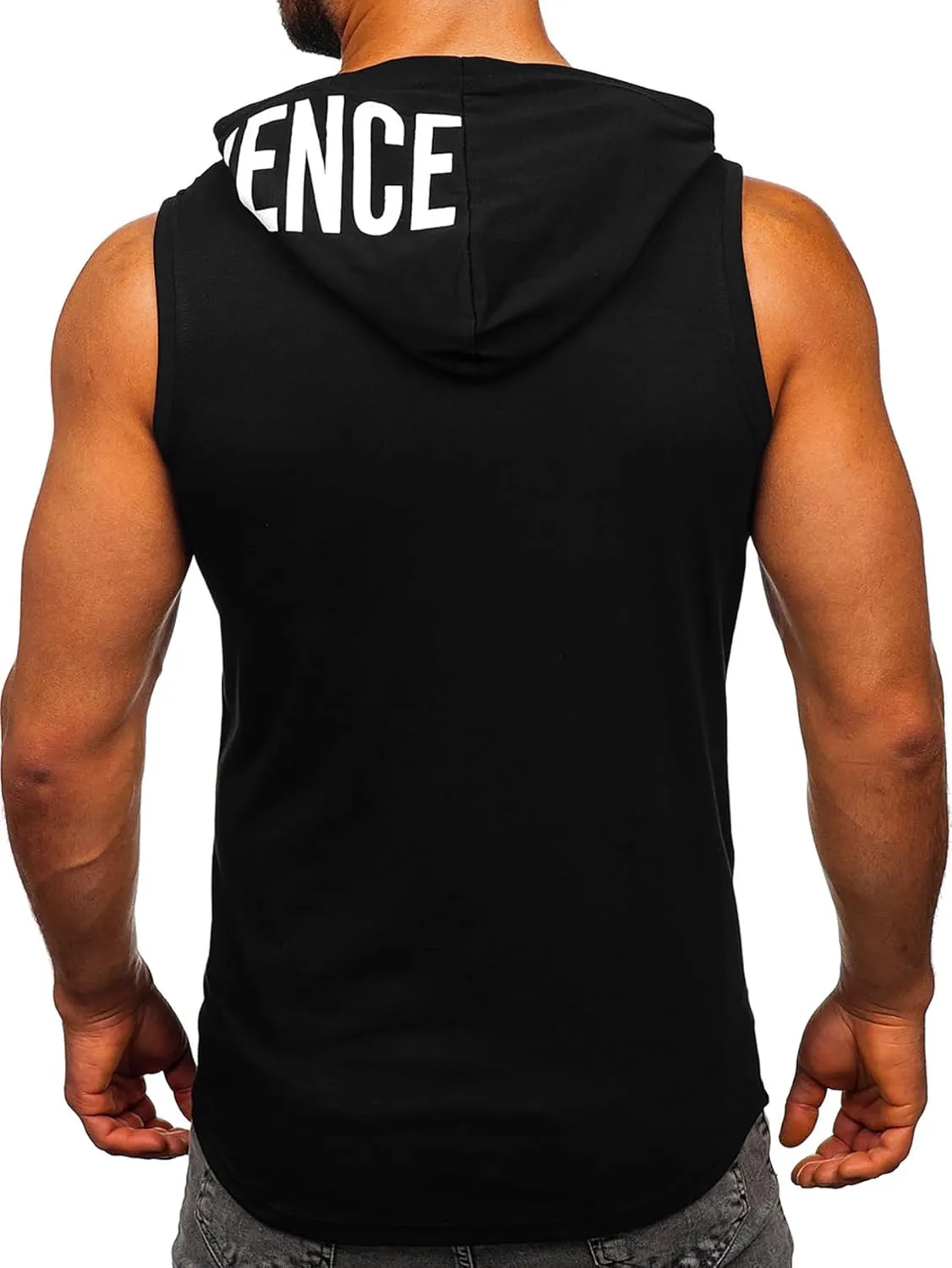 FLYFIREFLY Men's 2 Pack Workout Hooded Tank Tops Bodybuilding Athletic Sleeveless Muscle Cut Off T Shirt Gym Hoodies