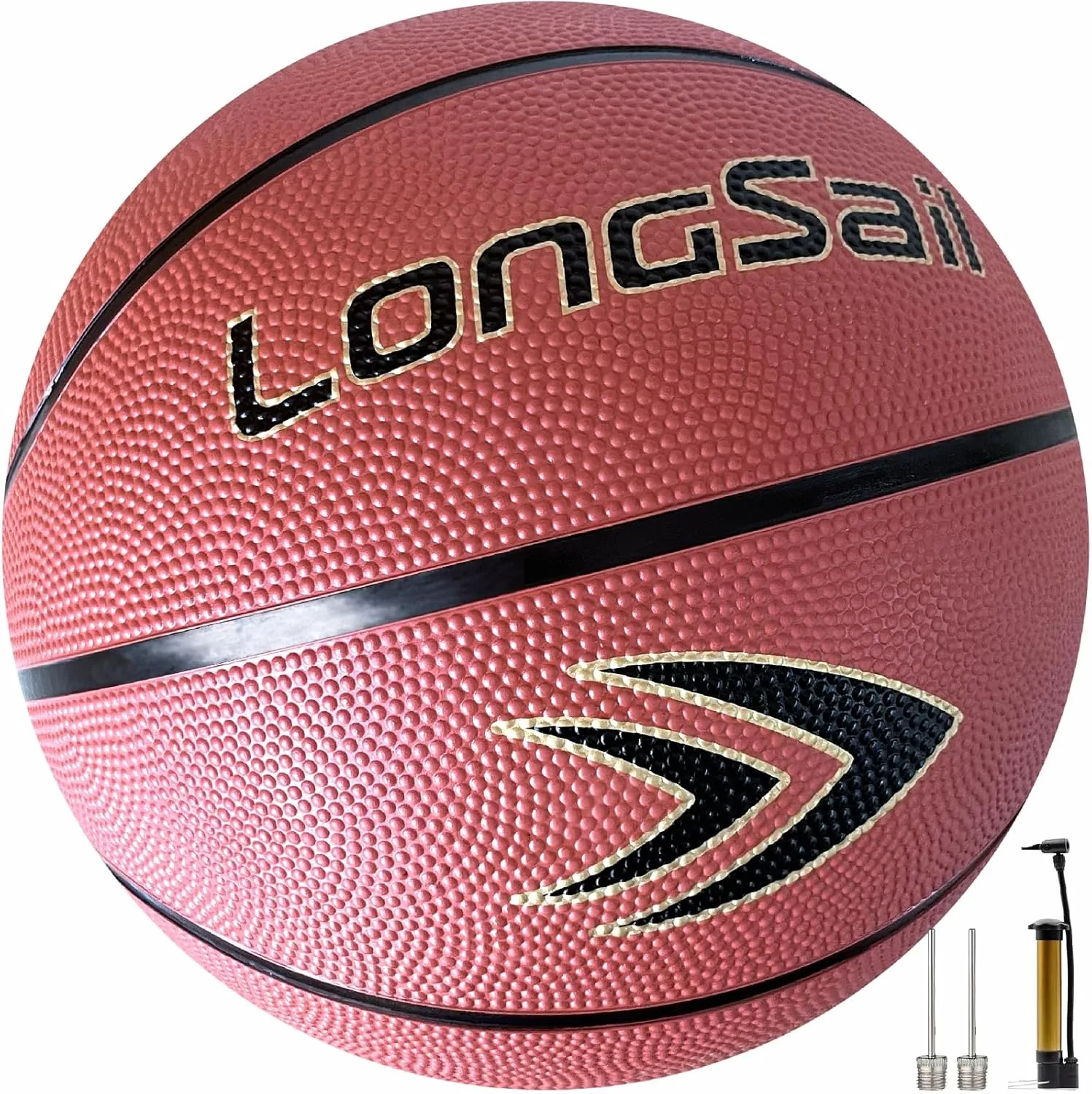 Full Size Basketball Rubber- Leather,Indoor-Outdoor-Pool,with Pump(Deflated)