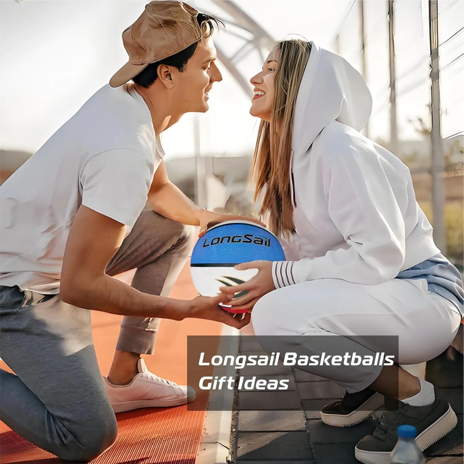 Full Size Basketball Rubber- Leather,Indoor-Outdoor-Pool,with Pump(Deflated)