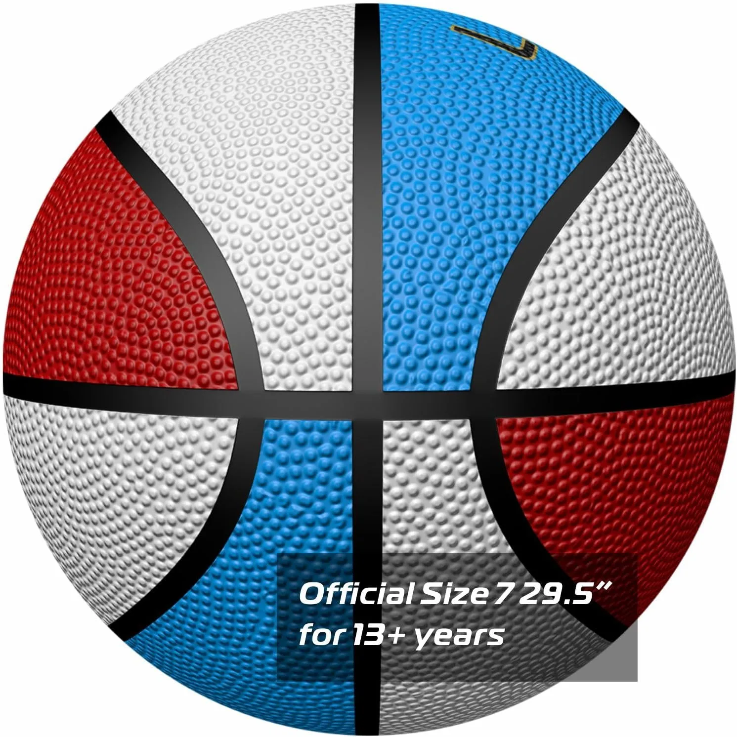 Full Size Basketball Rubber- Leather,Indoor-Outdoor-Pool,with Pump(Deflated)