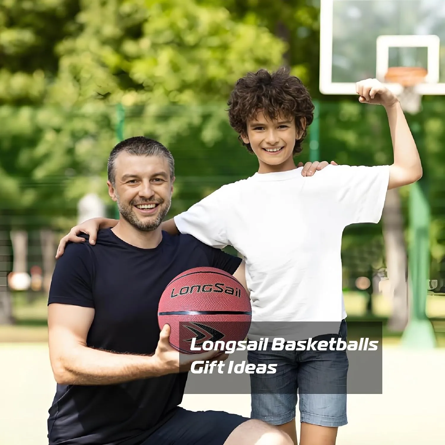Full Size Basketball Rubber- Leather,Indoor-Outdoor-Pool,with Pump(Deflated)