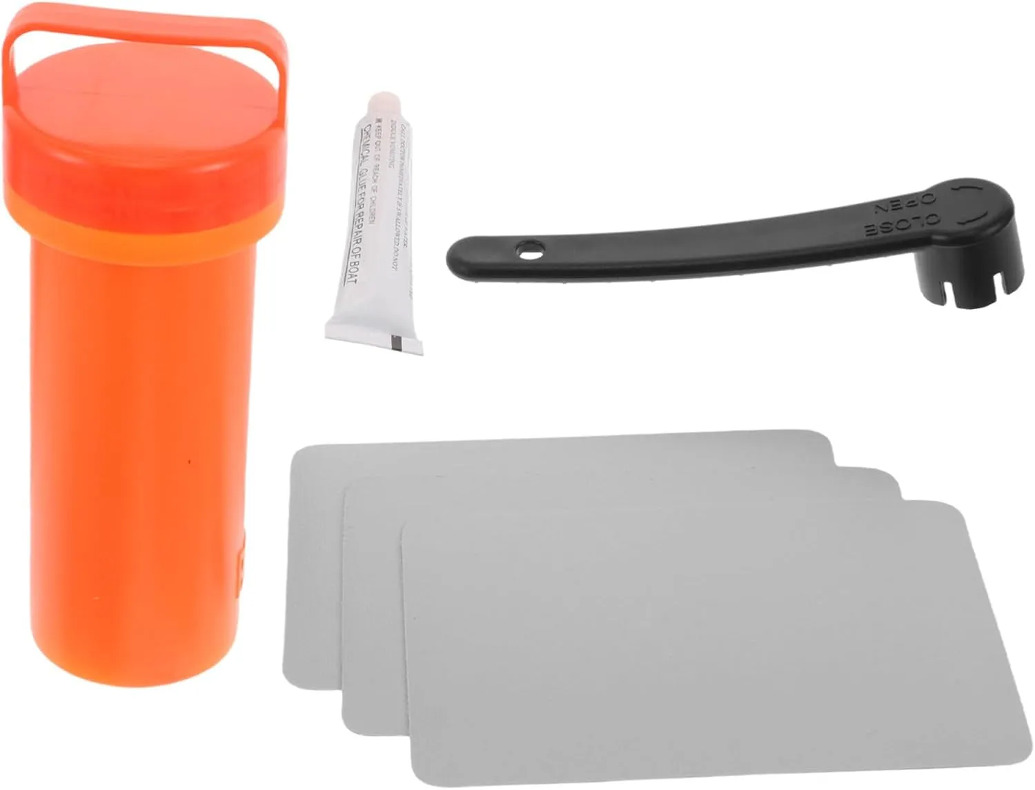 Homoyoyo 1 Set Inflatable Boat Repair Kit With Patch Glue Repair Bucket And Valve Wrench Repair Patch Kit For Inflatable Paddleboard Raft Kayak