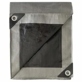 ITM HD-GT-SB-1012 10' x 12' Black & Silver Polyethylene Tarp - Quantity of 4
