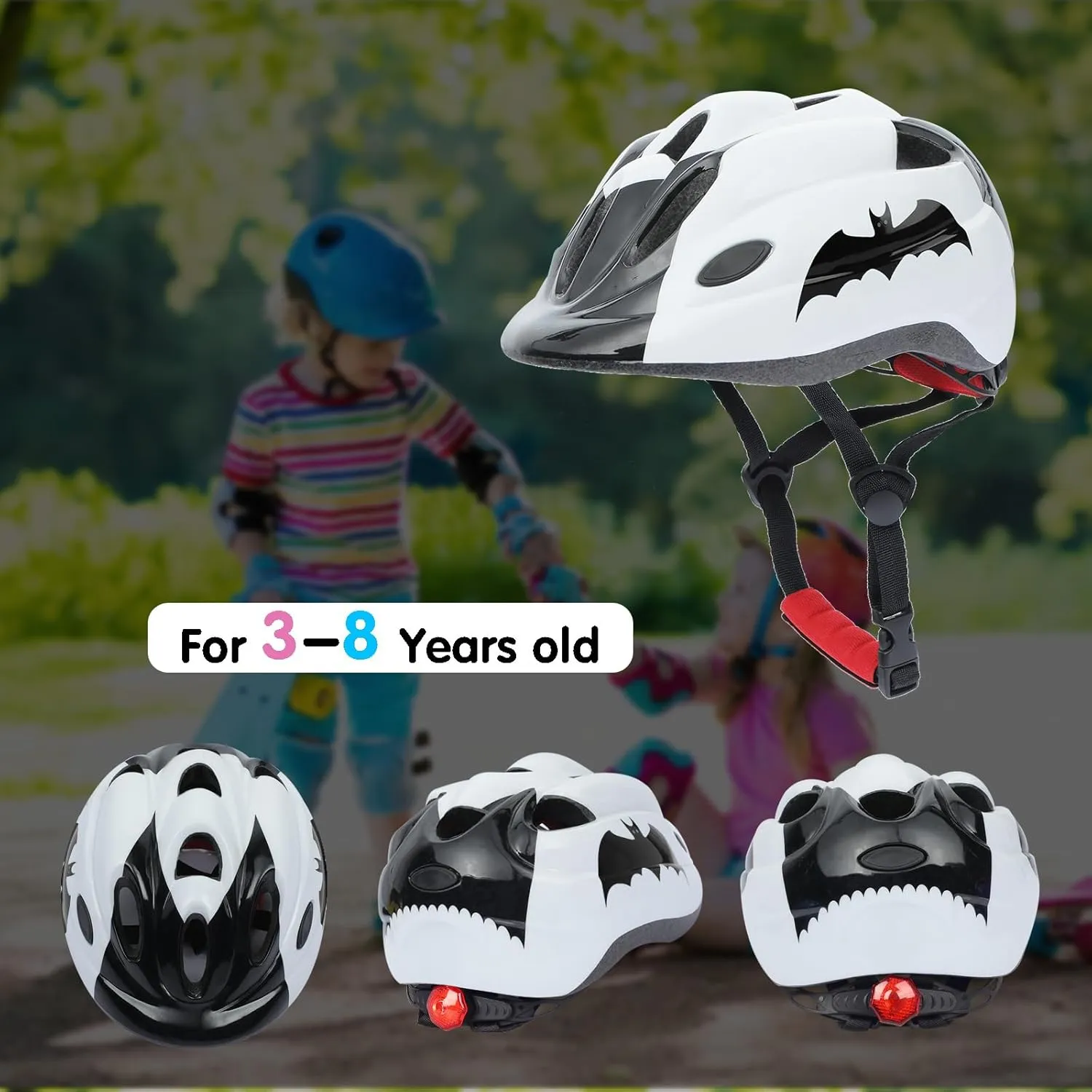 Kids Helmet Set, Toddler Helmet for Boys Girls Age 3-8 with Knee Elbow Pads Wrist Guards for Bike Skating Skateboard Cycling Scooter Rollerblading
