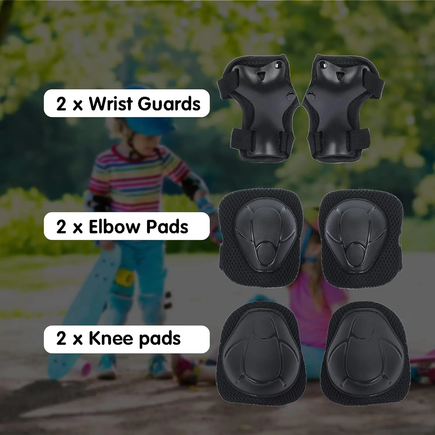 Kids Helmet Set, Toddler Helmet for Boys Girls Age 3-8 with Knee Elbow Pads Wrist Guards for Bike Skating Skateboard Cycling Scooter Rollerblading
