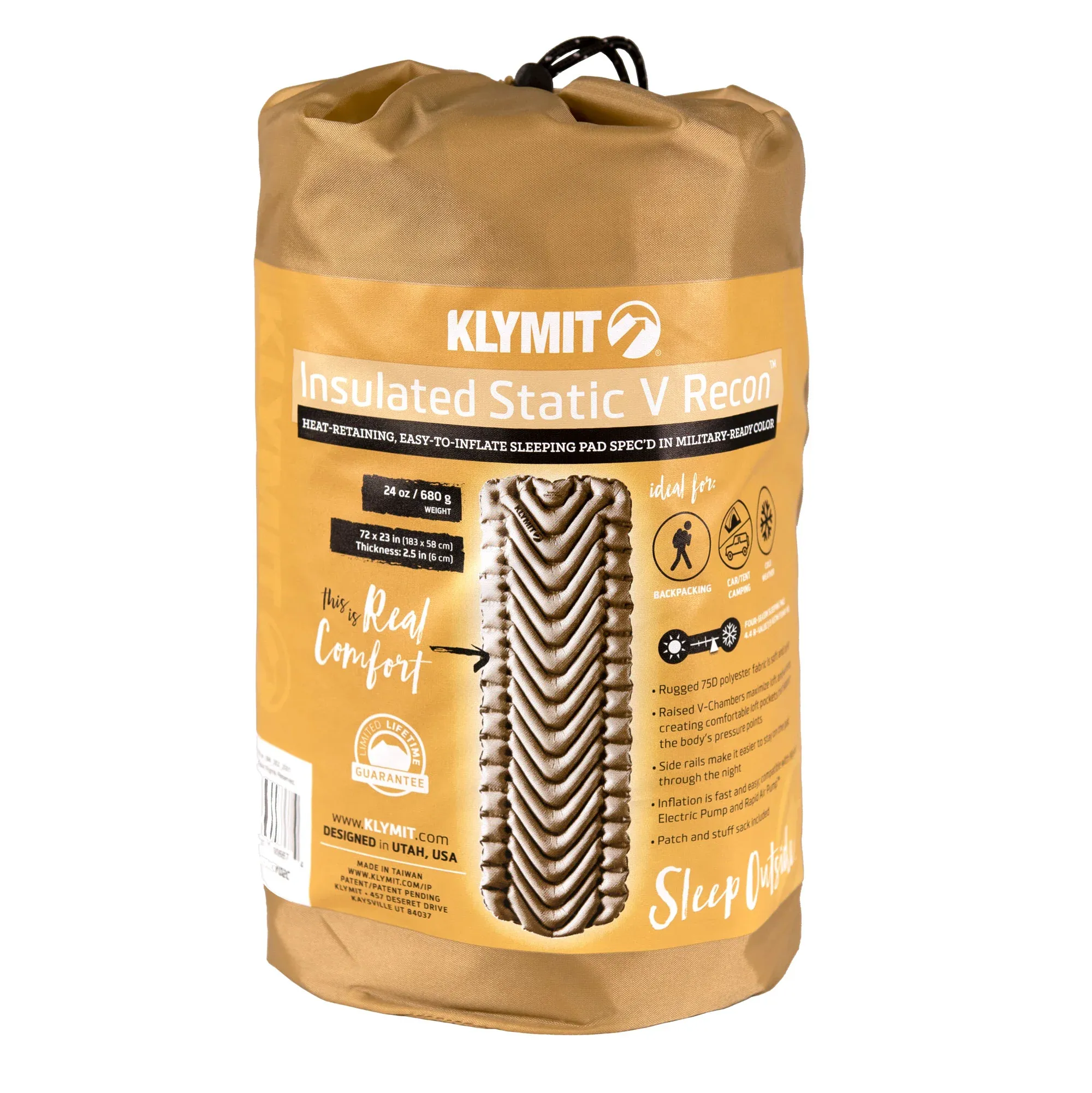 Klymit Static V Insulated Sleeping Mat - Recon Coyote -Sand