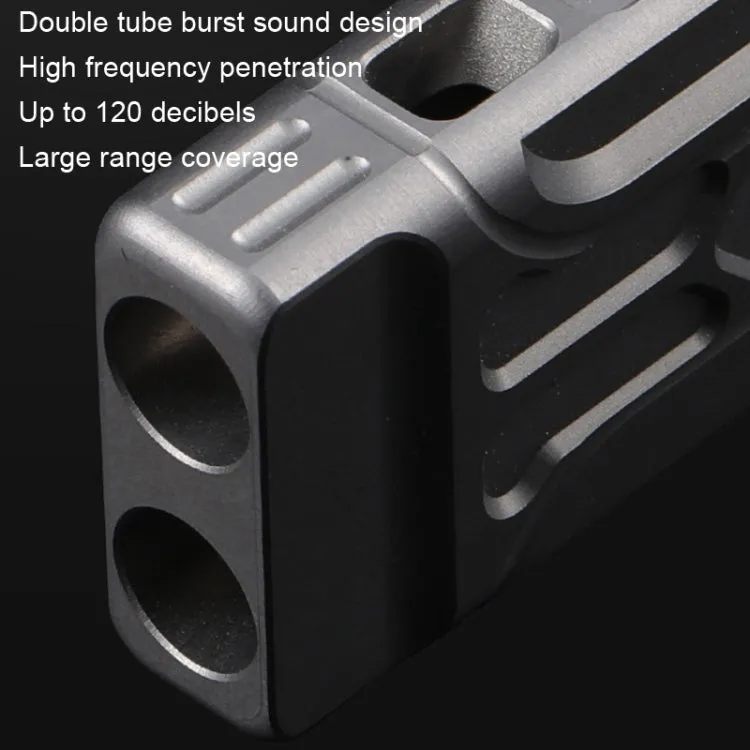 KS007A Titanium Alloy Whistle Dual Tube High Frequency Motion Survival Whistle(Sandblast)