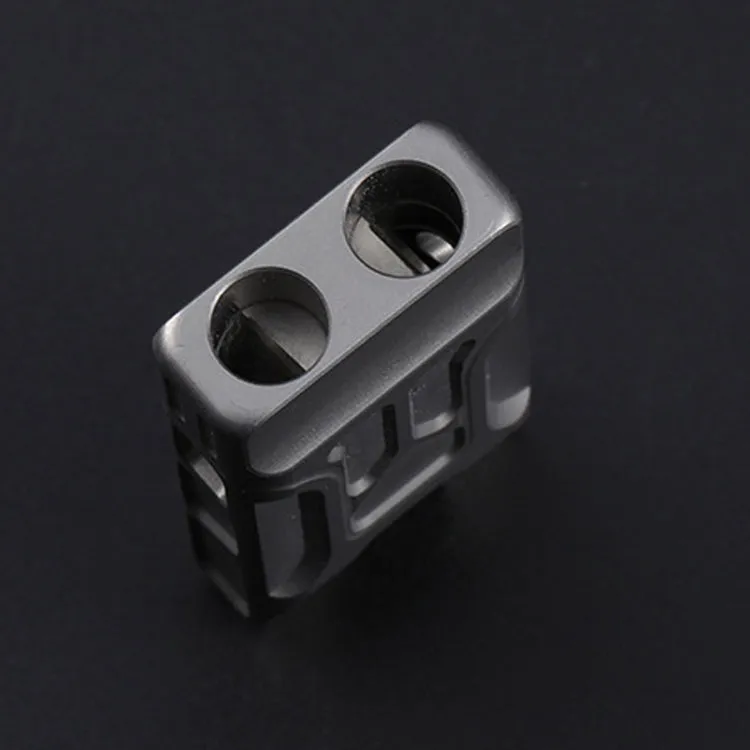 KS007A Titanium Alloy Whistle Dual Tube High Frequency Motion Survival Whistle(Sandblast)