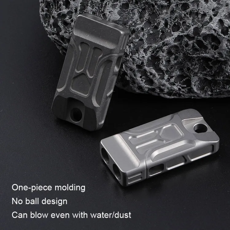 KS007A Titanium Alloy Whistle Dual Tube High Frequency Motion Survival Whistle(Sandblast)