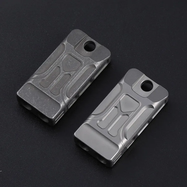 KS007A Titanium Alloy Whistle Dual Tube High Frequency Motion Survival Whistle(Sandblast)