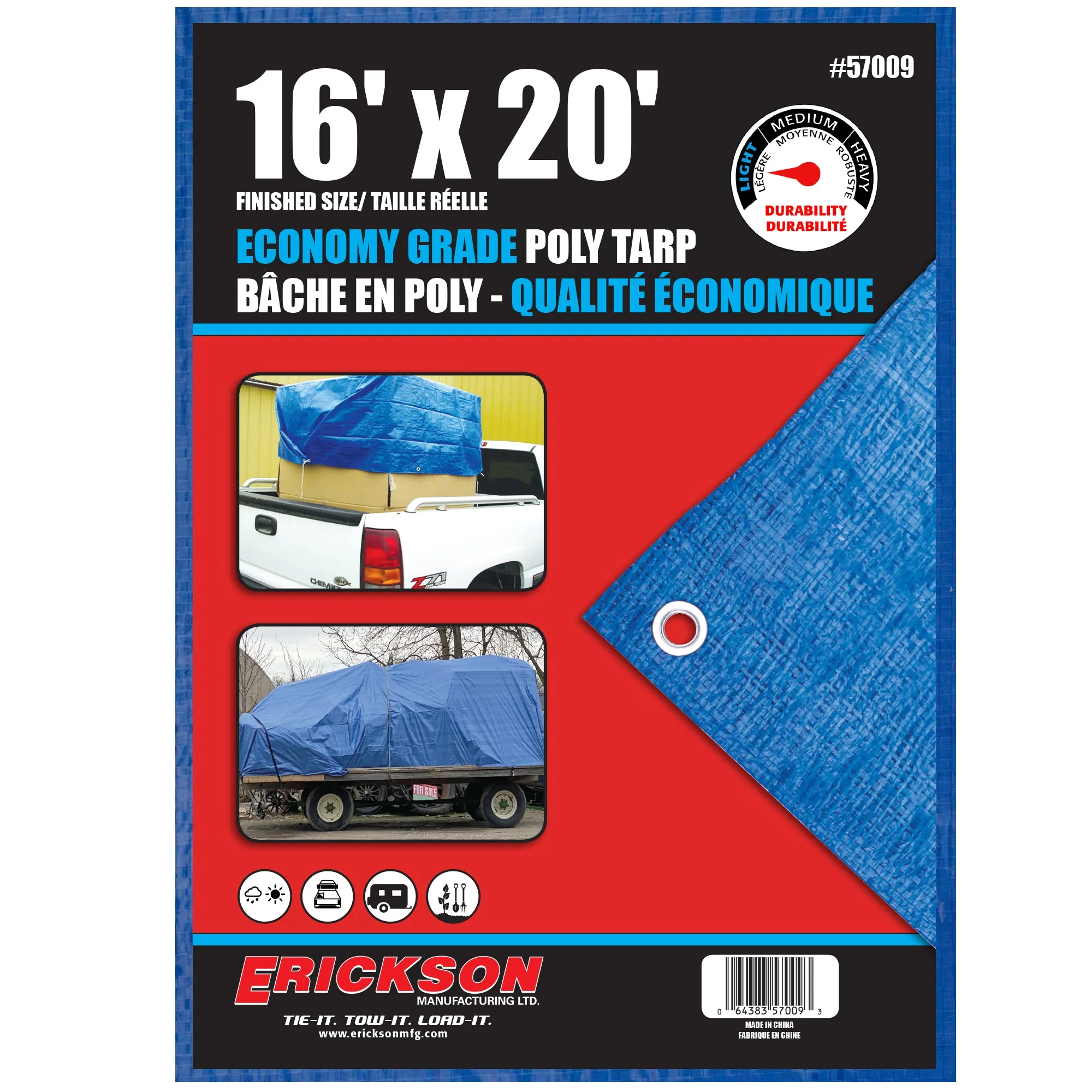 Light Weight (4 MIL) Blue Waterproof Tarp 16'X20'