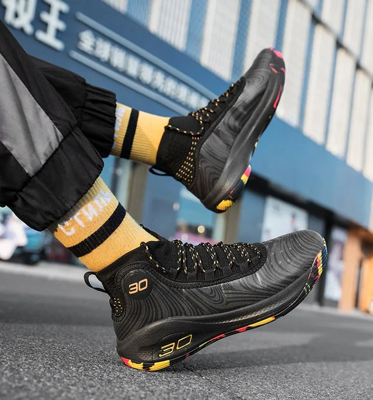 Men's Breathable High-Top Basketball Sports Sneakers (In Stock)