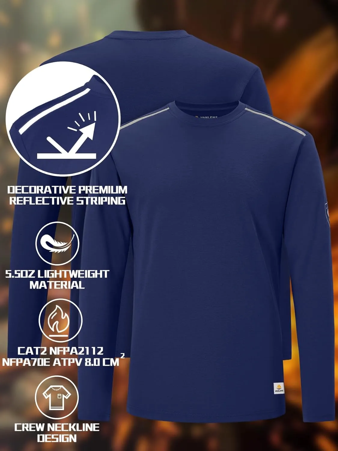 Men's Green Large Regular Fit 5.5oz 100% Cotton Long Sleeve FR Shirt for Work & Outdoor Activities