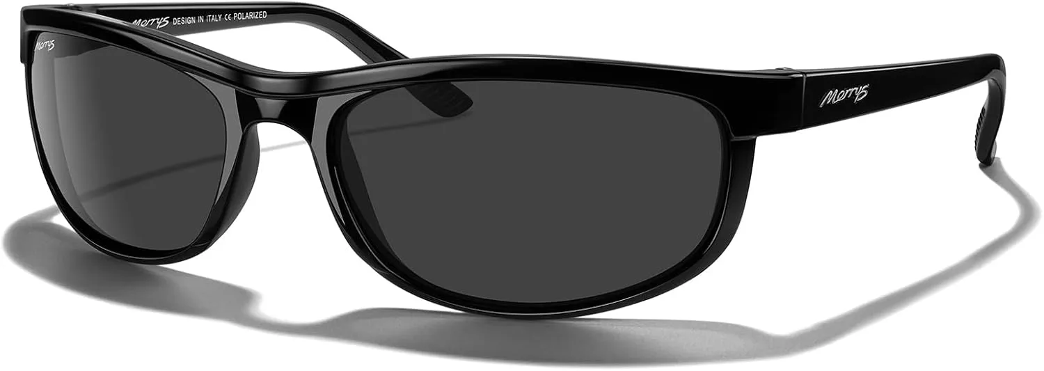 MERRY'S Wrap Around Sport Polarized Sunglasses for Men Women Driving Fishing Cycling Running UV400 Protection S3027