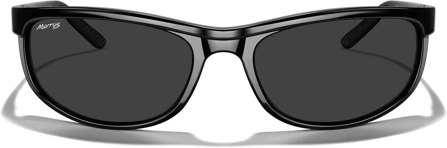 MERRY'S Wrap Around Sport Polarized Sunglasses for Men Women Driving Fishing Cycling Running UV400 Protection S3027