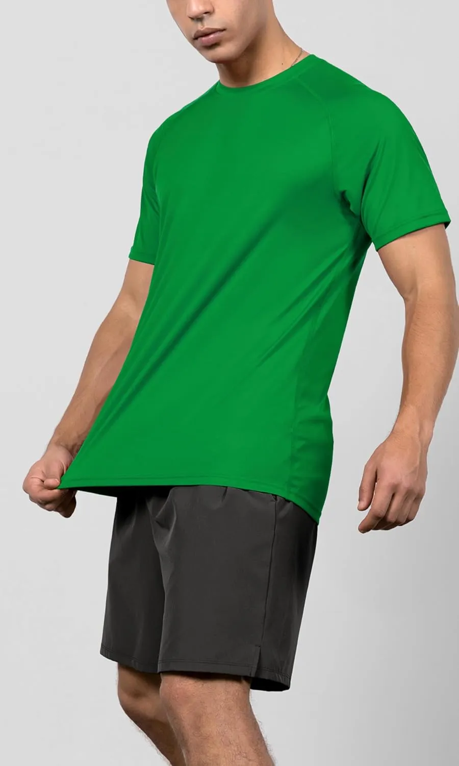 ODODOS Men's Quick Dry Short Sleeve Shirts UPF 50  Sun Protection SPF Athletic Tops Workout T-Shirts