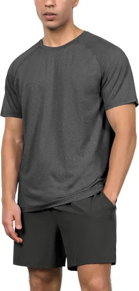 ODODOS Men's Quick Dry Short Sleeve Shirts UPF 50  Sun Protection SPF Athletic Tops Workout T-Shirts