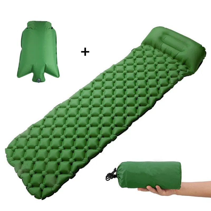 Outdoor Inflatable Sleeping Pad Inflatable Air Cushion Camping Mat with Pillow Air Mattress Sleeping Cushion Inflatable Sofa