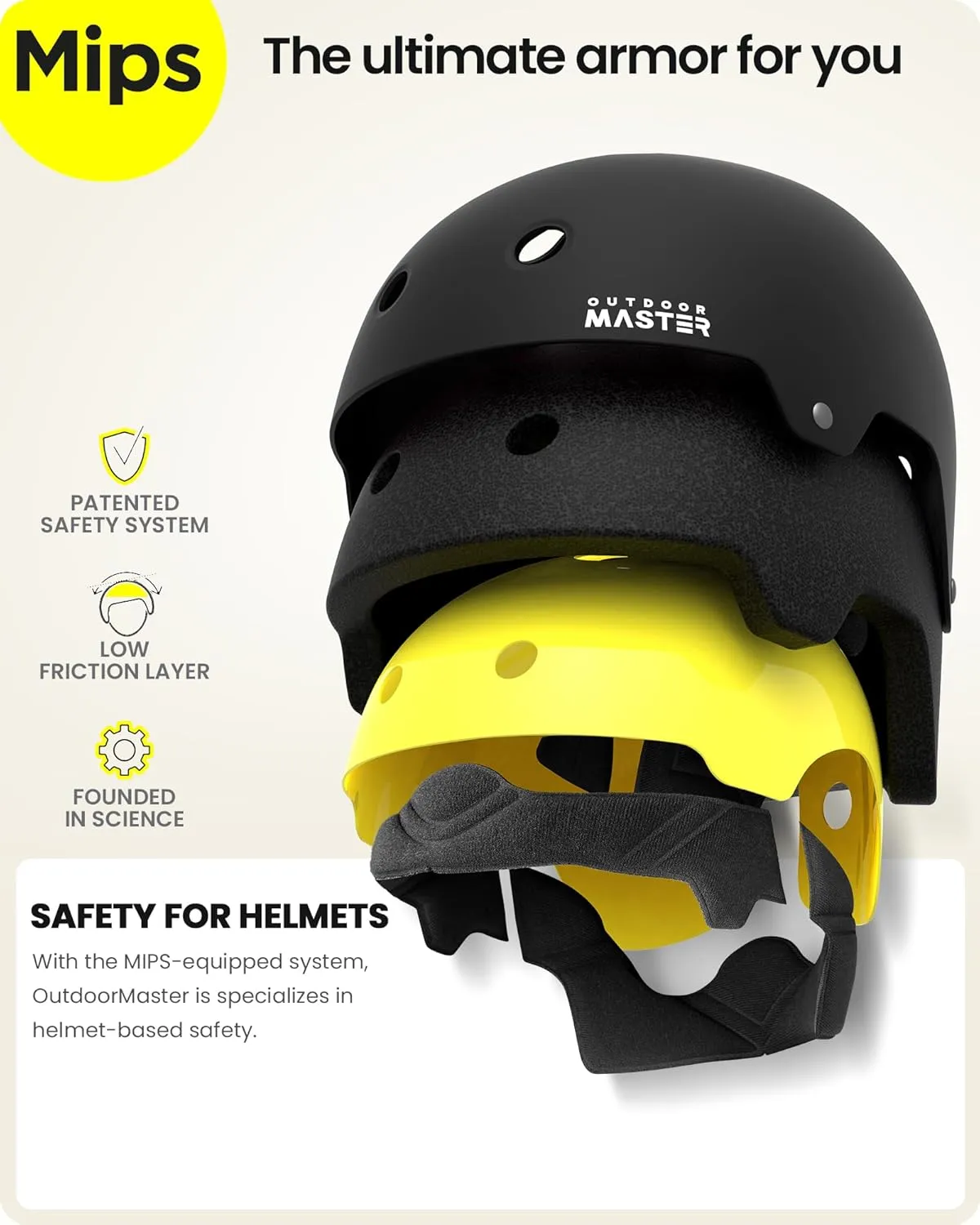 OutdoorMaster MIPS Skateboard Helmet - Two Removable Liners Ventilation Multi-Sport Scooter Roller Skate Inline Skating Rollerblading for Kids, Youth & Adults