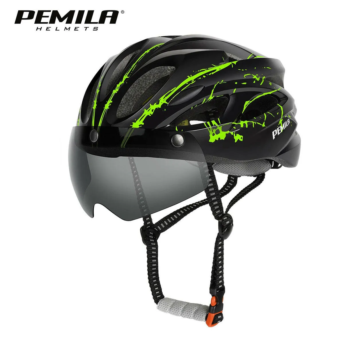 PEMILA Ultralight Cycling Safety Helmet Outdoor Motorcycle Bicycle Helmet Removable Lens Visor Mountain Road MTB Bike Helmet