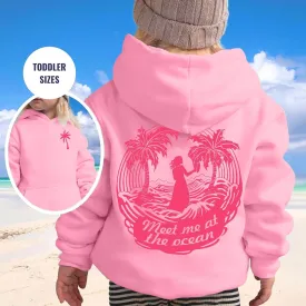Pink Hoodies For Women Girls Meet Me At The Ocean Hoodie Cute Preepy Graphic Sweatshirts Y2K Tops With Pockets 2025